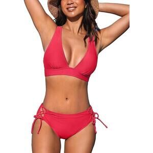 NWT Cupshe V Neck‎ and Triangle Top Bikini Set - Size Medium